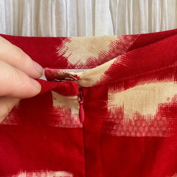 Corey Lynn Calter Anthropologie Red & Ivory Jacquard Pencil Skirt, 4 - Picture 9 of 12